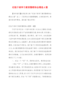 纪检干部学习教育整顿体会精选4篇