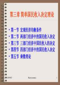 第三章简单凯恩斯国民收入决定理论