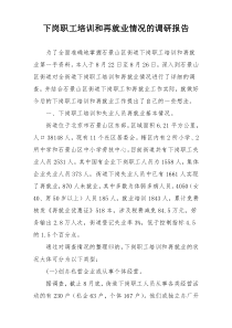 下岗职工培训和再就业情况的调研报告