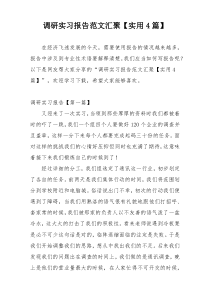 调研实习报告范文汇聚【实用4篇】