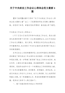 关于中央政法工作会议心得体会范文最新4篇