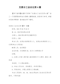 支委分工会议记录4篇