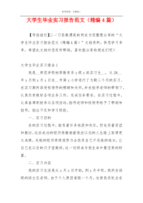 大学生毕业实习报告范文（精编4篇）