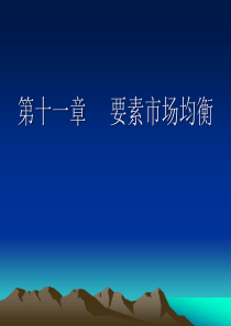 第十一章要素市场均衡与收入分配