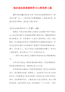 违纪违法典型案例学习心得范例4篇