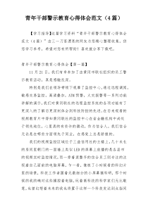 青年干部警示教育心得体会范文（4篇）