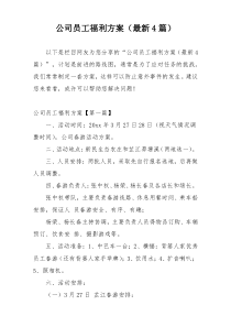 公司员工福利方案（最新4篇）