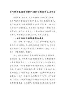 在抓两个重点促安全稳定正副书记集训动员会上的讲话