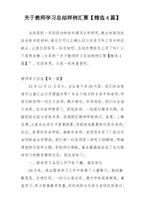 关于教师学习总结样例汇聚【精选4篇】