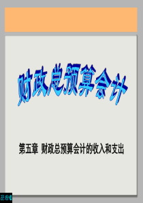 预算会计-财政总预算会计的收入和支出