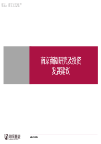 南京商圈研究及投资发发展建议