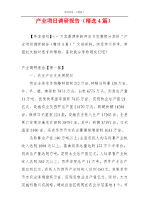 产业项目调研报告（精选4篇）