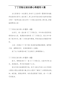 丁丁历险记读后感心得通用5篇