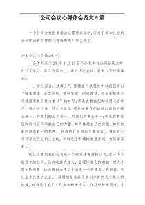 公司会议心得体会范文5篇