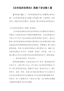 《反有组织犯罪法》国旗下讲话稿5篇