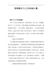 (公文稿件)防汛救灾个人工作总结5篇