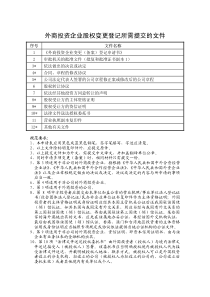 外商投资企业股权变更登记所需提交的文件