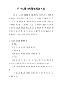 公司文件档案管理制度3篇