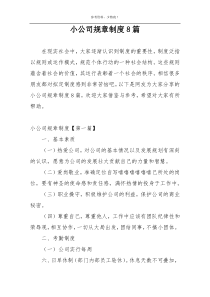 小公司规章制度8篇