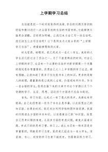 上学期学习总结