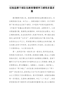 纪检监察干部队伍教育整顿学习感悟多篇多篇