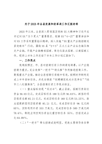 关于2023年全县发展和改革局工作汇报材料