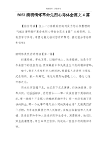 2023清明缅怀革命先烈心得体会范文4篇