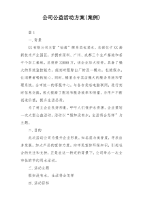 公司公益活动方案(案例)