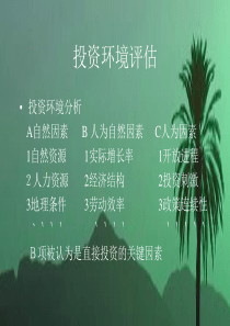 投资环境评估