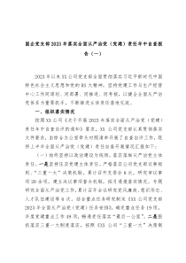 (报告材料)国企党支部2023年落实全面从严治党党建责任年中自查报告一