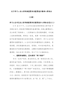 (领导讲话)2篇关于学习x在山西考察重要讲话重要指示精神心得体会