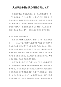 大三学生暑假实践心得体会范文4篇