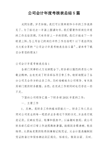 公司会计年度考核表总结5篇