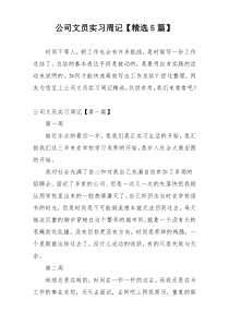 公司文员实习周记【精选5篇】