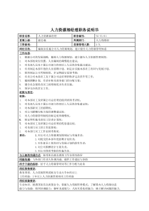 某投资集团人力资源部经理职务说明书