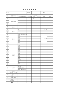 服装报价明细表