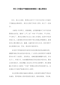 学习《中国共产党廉洁自律准则》3篇心得范文