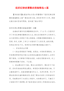 组织纪律淡薄整改措施精选4篇