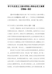 学习马克思主义基本原理心得体会范文集聚【精编4篇】