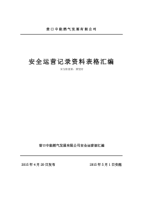 中能燃气公司安全运营表格资料汇编