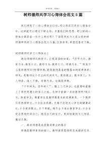 树师德师风学习心得体会范文5篇