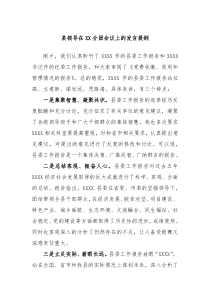 某领导在XX分团会议上的发言提纲