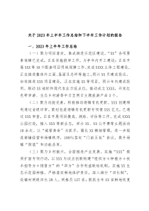 关于2023年上半年工作总结和下半年工作计划的报告