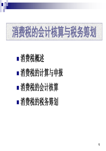 消费税法、会计核算与税务筹划