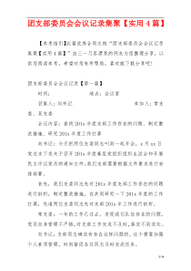 团支部委员会会议记录集聚【实用4篇】