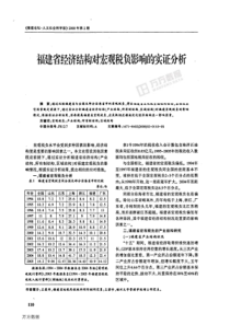 福建省经济结构对宏观税负影响的实证分析