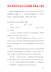 团支部委员会会议记录集聚【精选4篇】