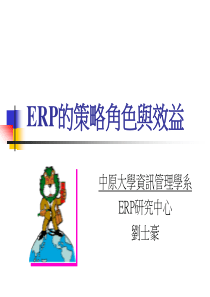 ERP的策略角色与效益