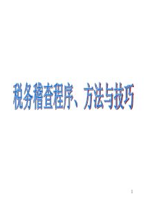 税务稽查程序、方法与技巧