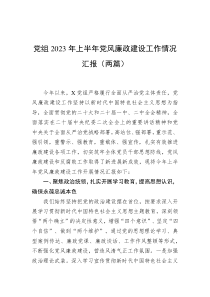 党组2023年上半年党风廉政建设工作情况汇报（两篇）